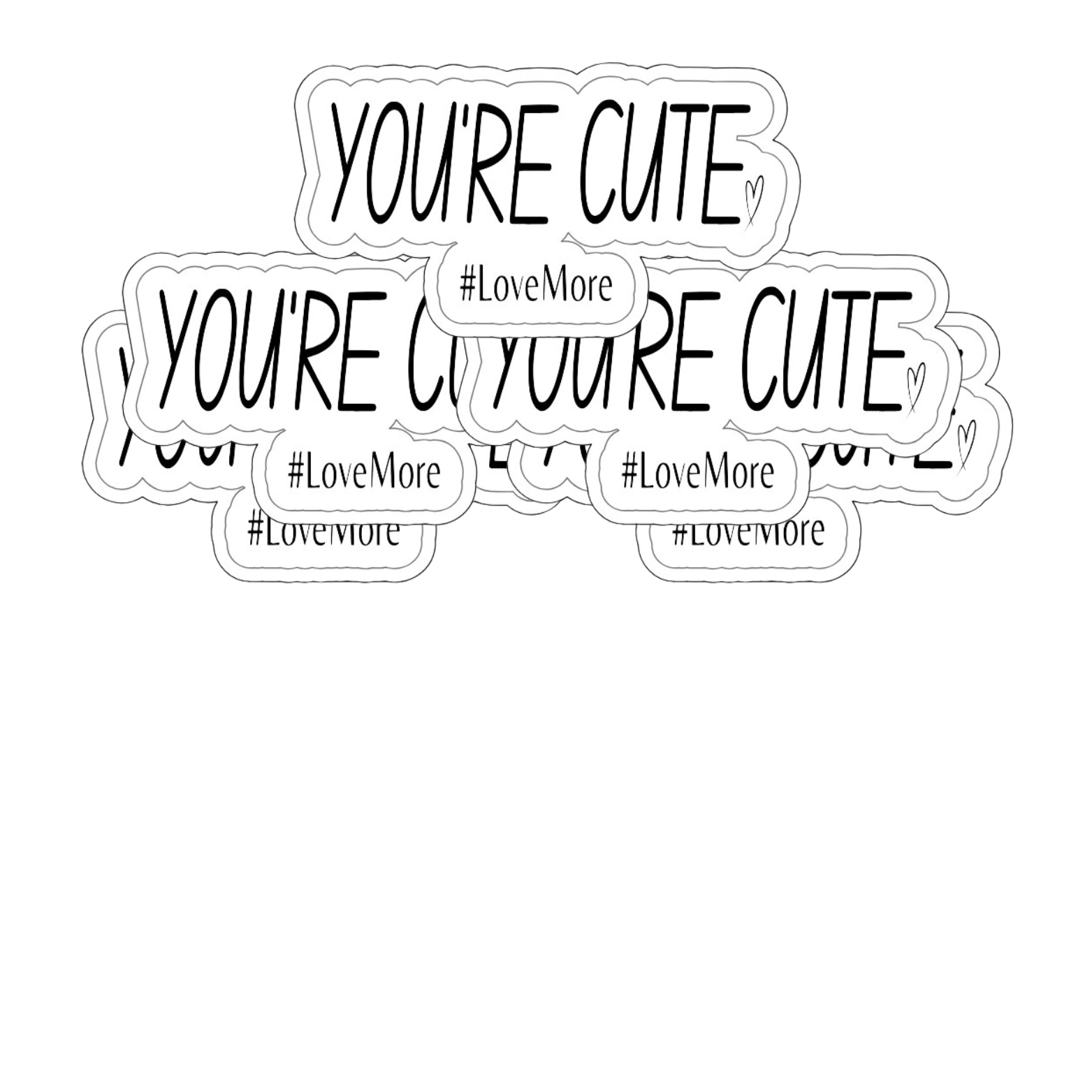 LoveMore 'You're Cute' Sticker Pack of 5