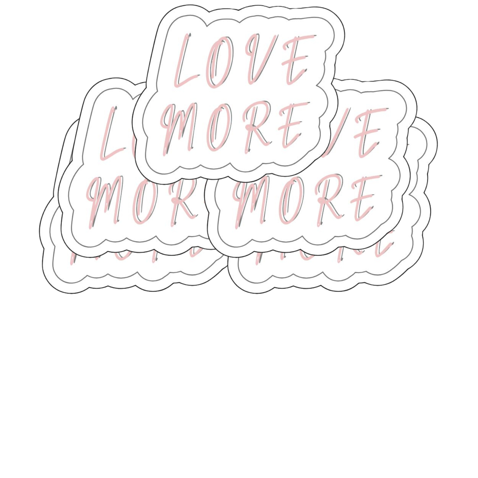 LoveMore Pink Sticker Pack of 5
