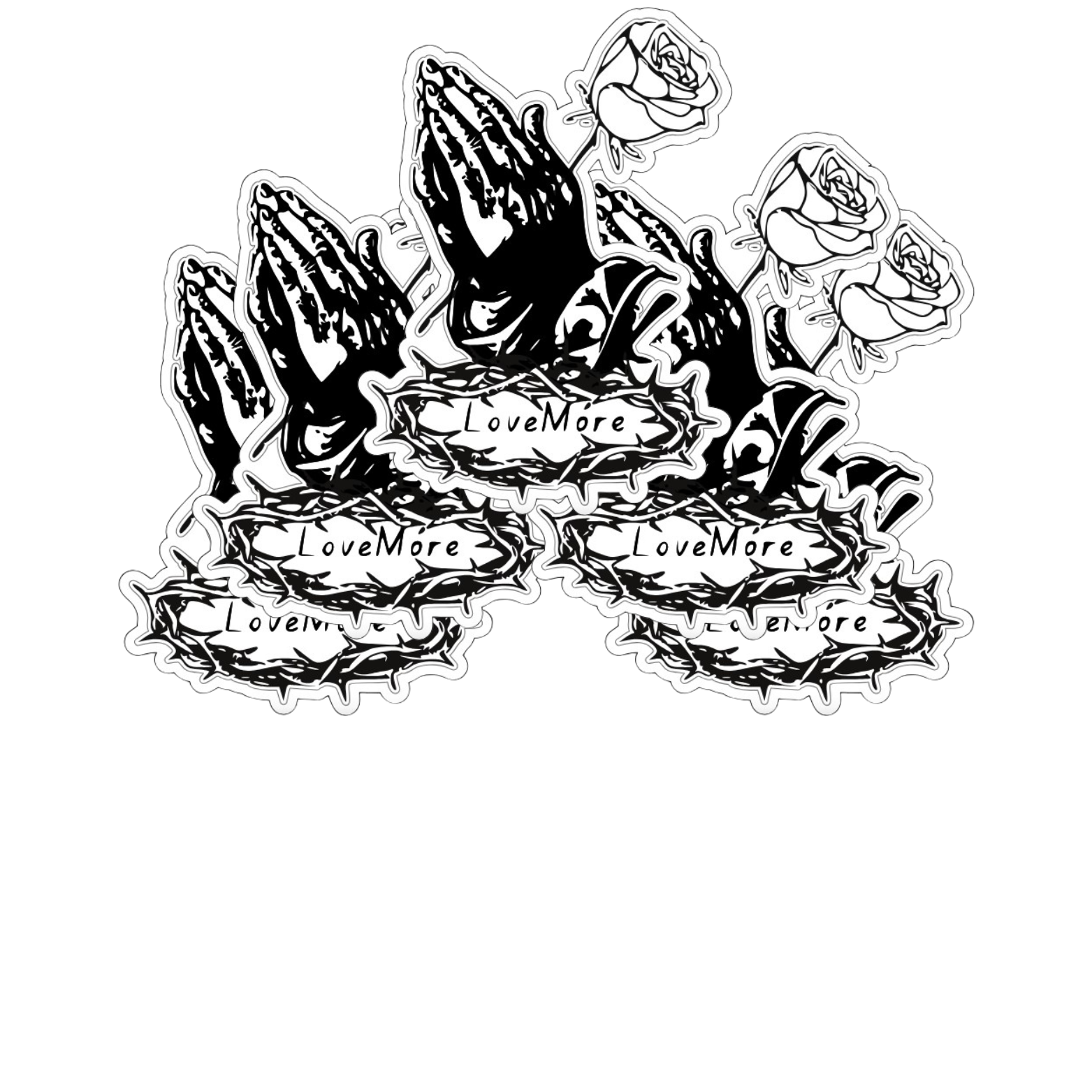 LoveMore Praying Hands Sticker Pack of 5