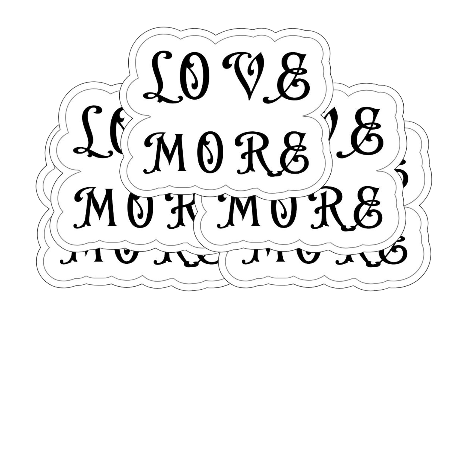 LoveMore Old English Sticker Pack of 5